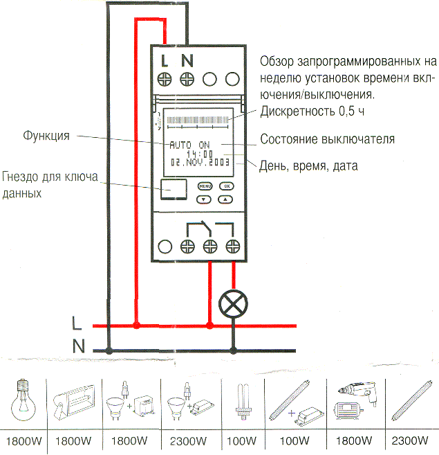 схема подключения реле времени Siemens 7LF4 4210, 7LF4 4211, 7LF4 4212